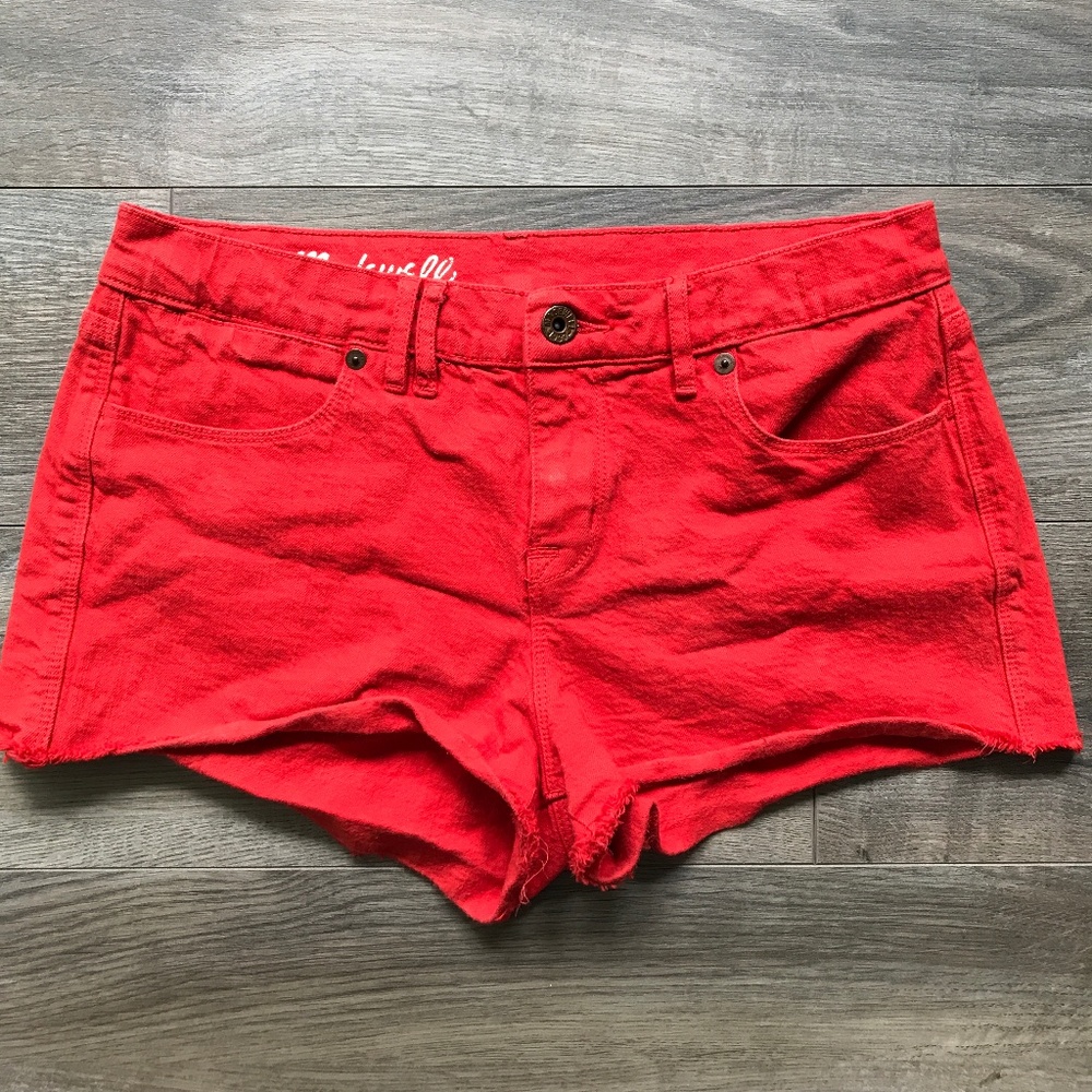 Madewell Orange Raw Hem Shorts Size 29